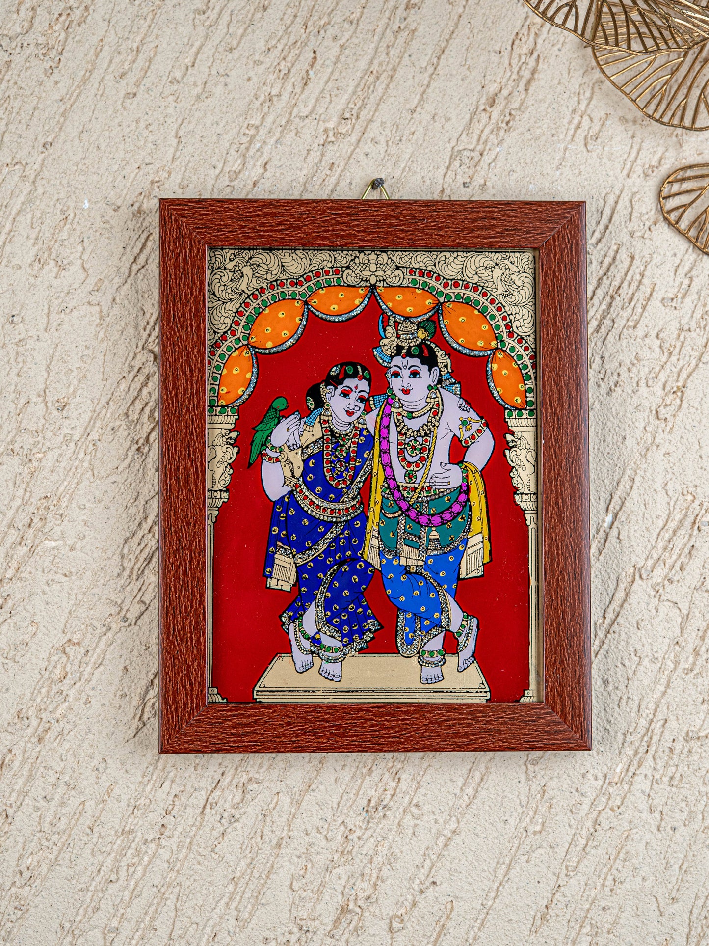 Radha Krishna Glass Reverse Painting Frame - 8 x 6 inch - WL4560-4