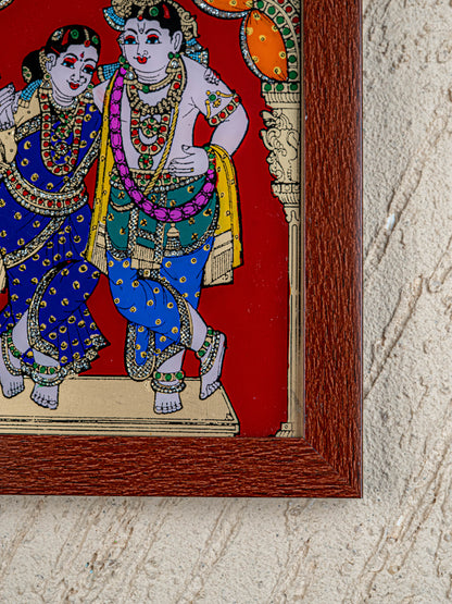 Radha Krishna Glass Reverse Painting Frame - 8 x 6 inch - WL4560-4