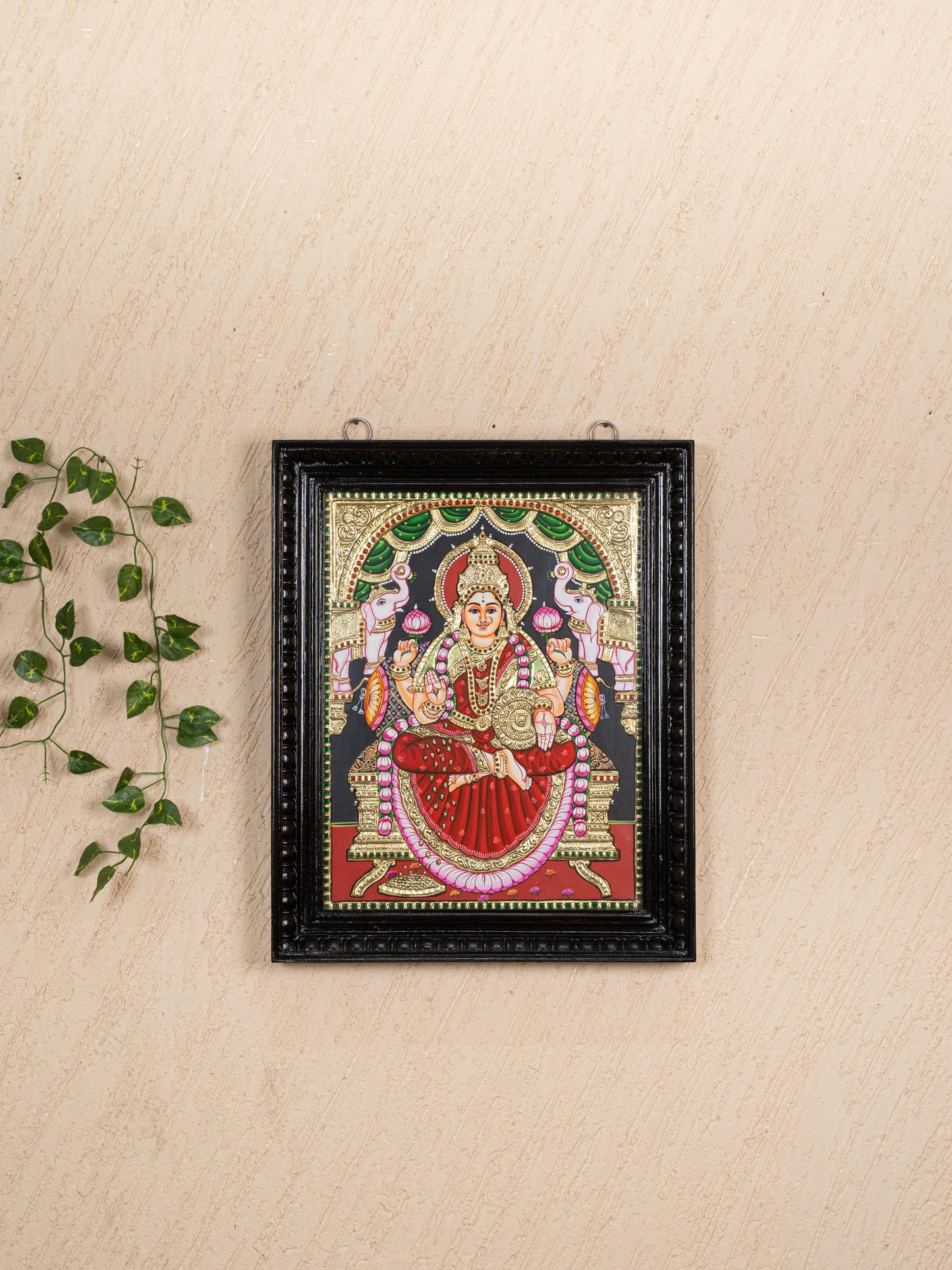 Tanjore Painting - Gajalakshmi - Flat (Gold Foil) - 18x14 inch - WL4711