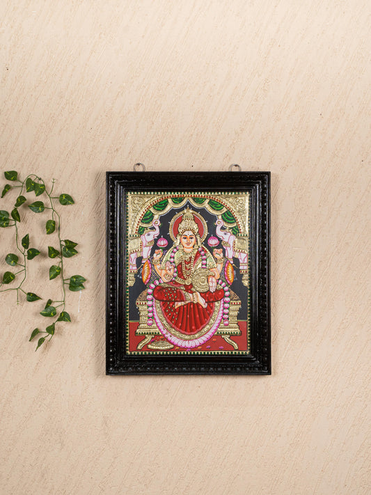Tanjore Painting - Gajalakshmi - Flat (Gold Foil) - 18x14 inch - WL4711