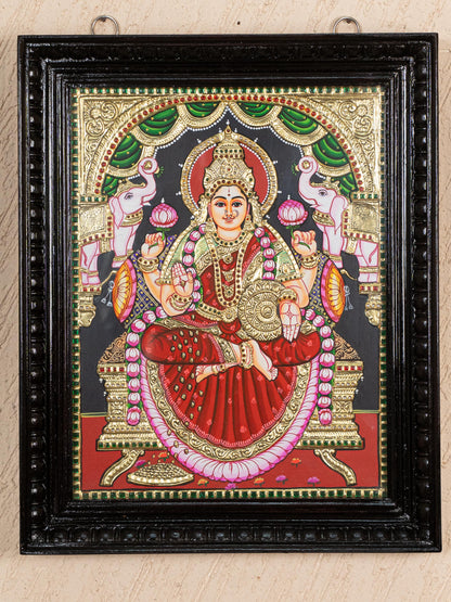 Tanjore Painting - Gajalakshmi - Flat (Gold Foil) - 18x14 inch - WL4711