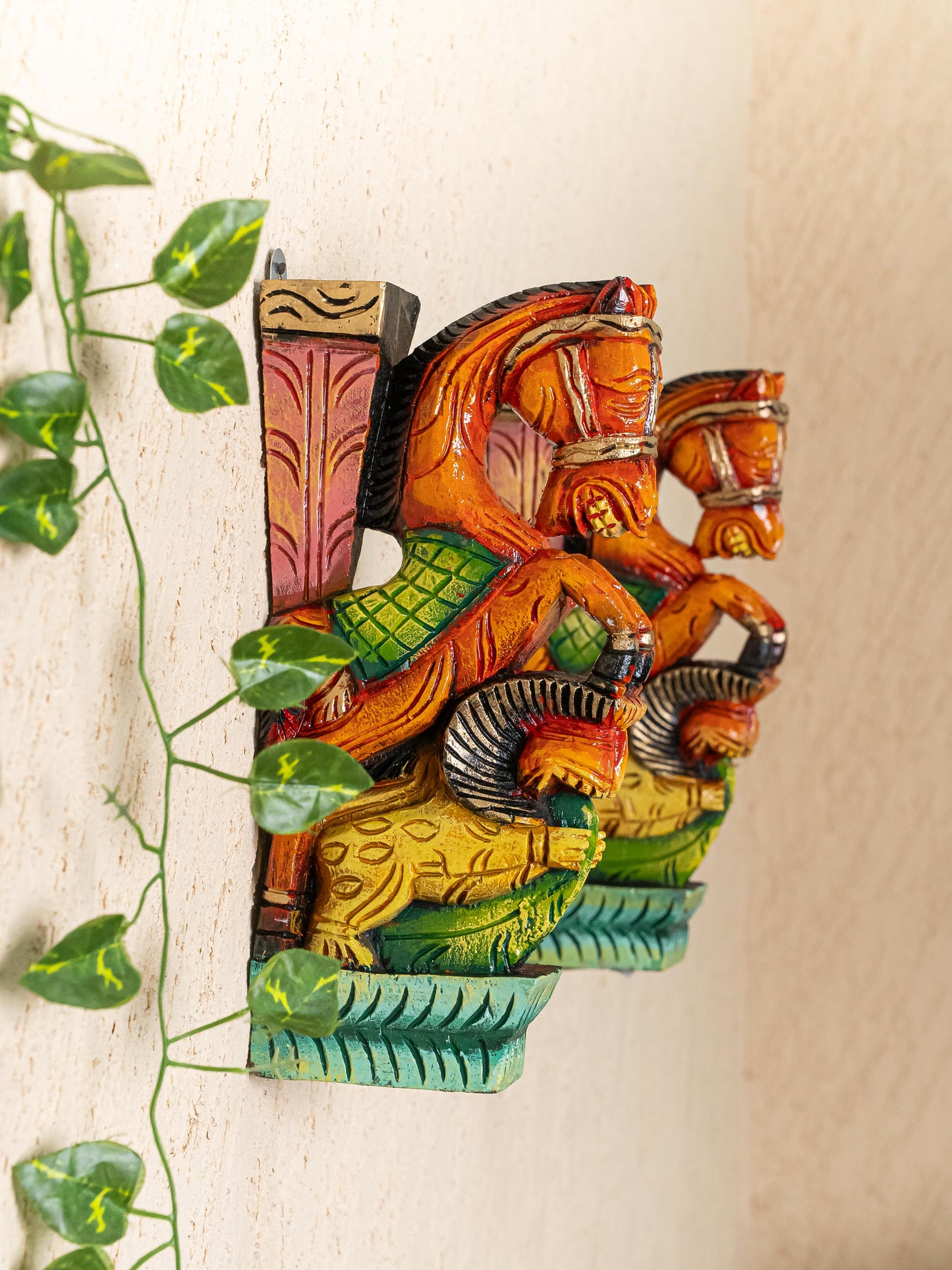 Wooden Carved Horse Bracket - Set of 2 - WL4793
