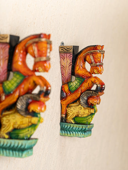 Wooden Carved Horse Bracket - Set of 2 - WL4793