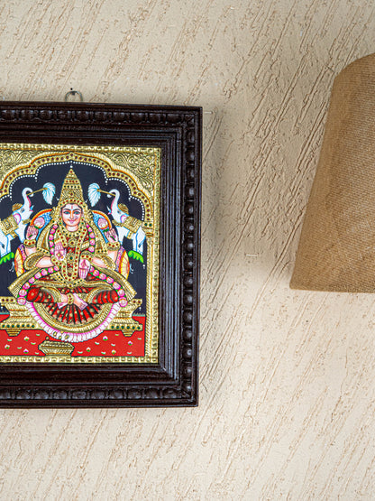 Tanjore Painting - Gajalakshmi - Flat (Gold Foil) - 12x10 inch - WL4979