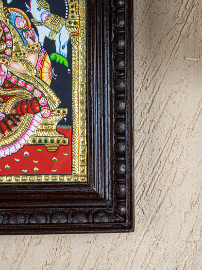 Tanjore Painting - Gajalakshmi - Flat (Gold Foil) - 12x10 inch - WL4979