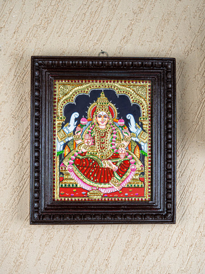 Tanjore Painting - Gajalakshmi - Flat (Gold Foil) - 12x10 inch - WL4979