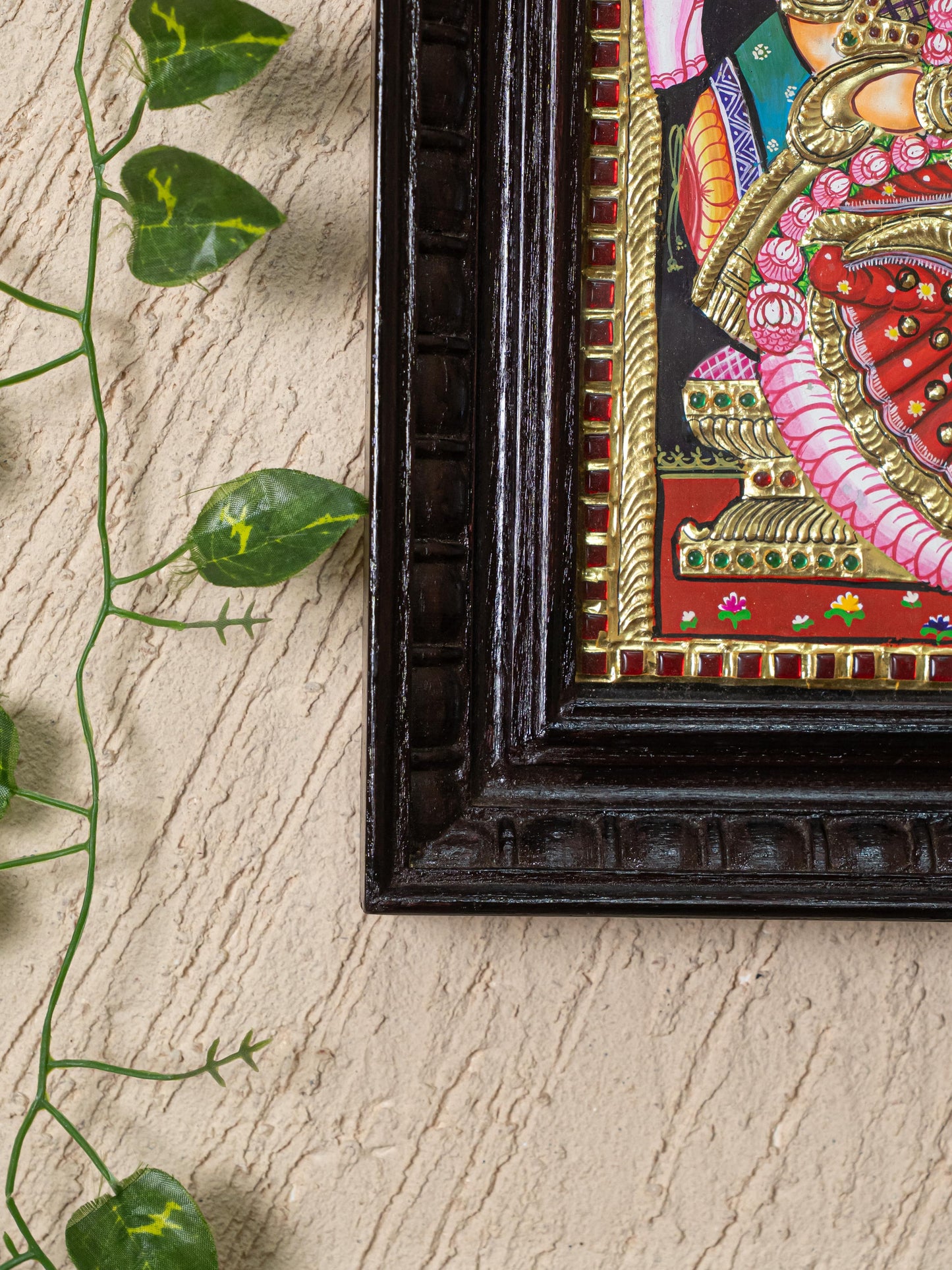 Tanjore Painting - Gajalakshmi - Flat (Gold Foil) - 12x10 inch - WL4979