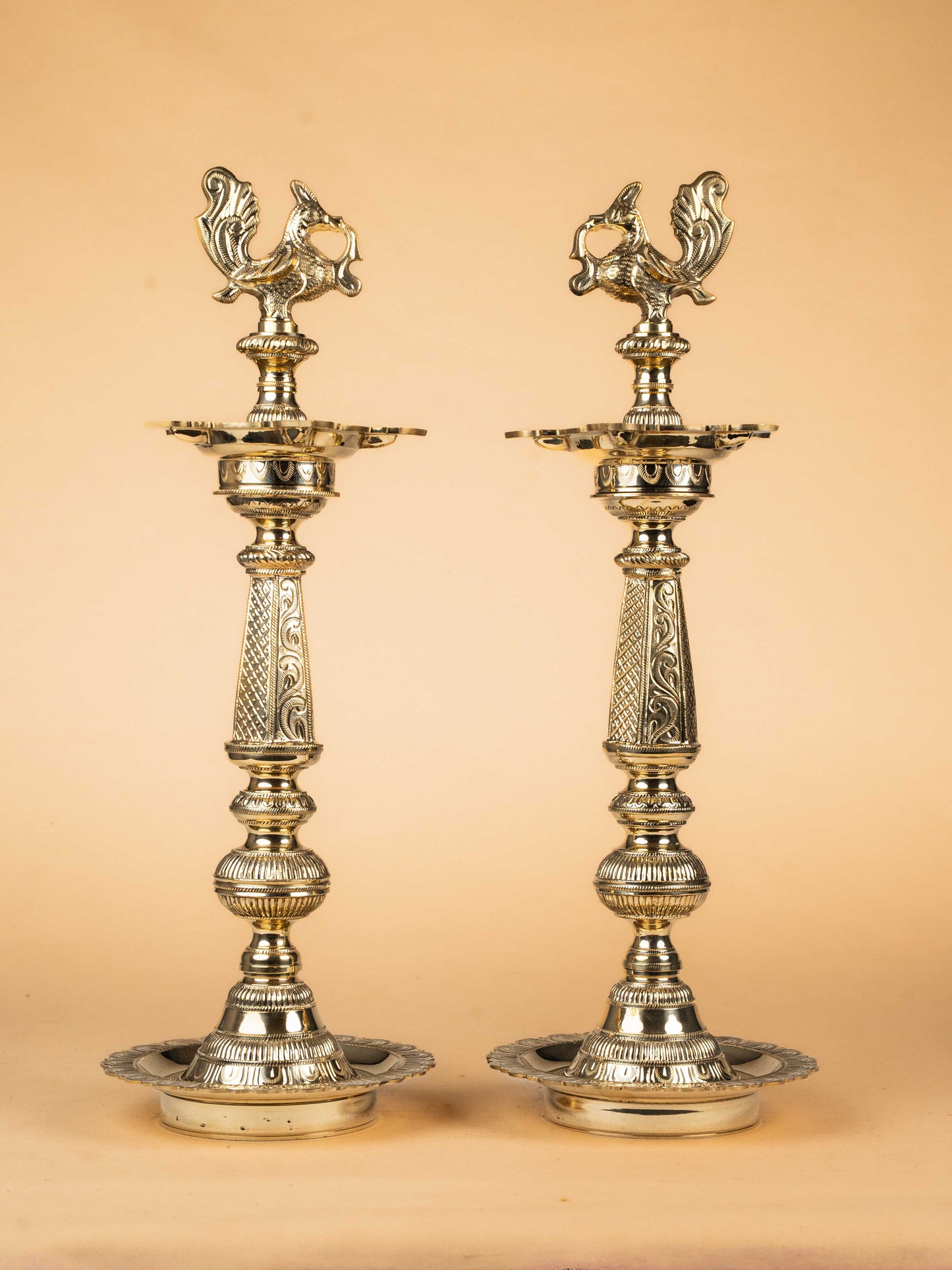 Brass Annapakshi Kuthu Vilakku - 24 inch - WL4997