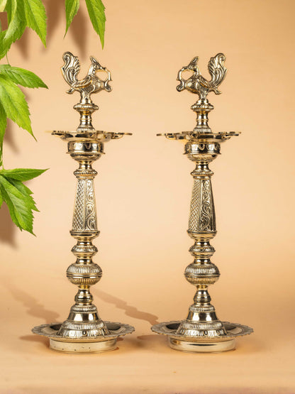 Brass Annapakshi Kuthu Vilakku - 24 inch - WL4997