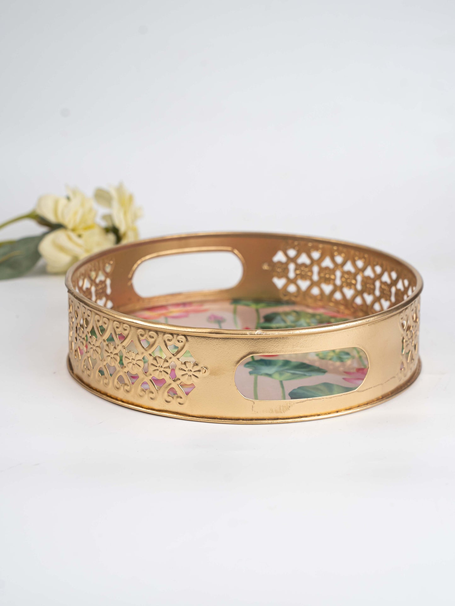 Digital Print - Pichwai Metal Tray - 8 inch  - WBG1791