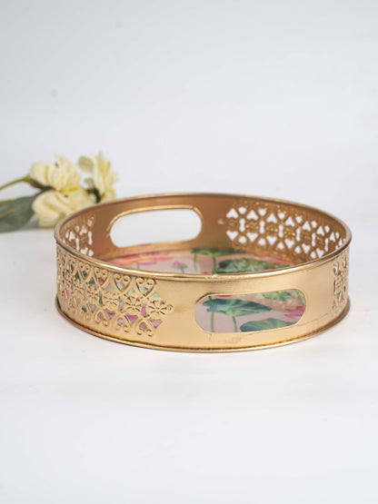 Digital Print - Pichwai Metal Tray - 8 inch  - WBG1791