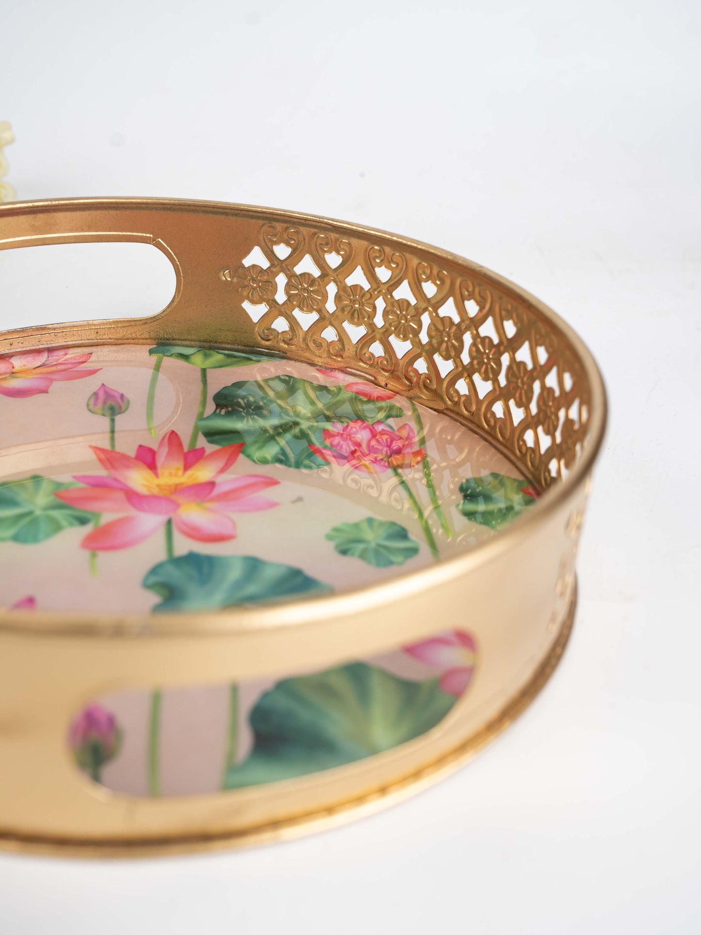 Digital Print - Pichwai Metal Tray - 8 inch  - WBG1791
