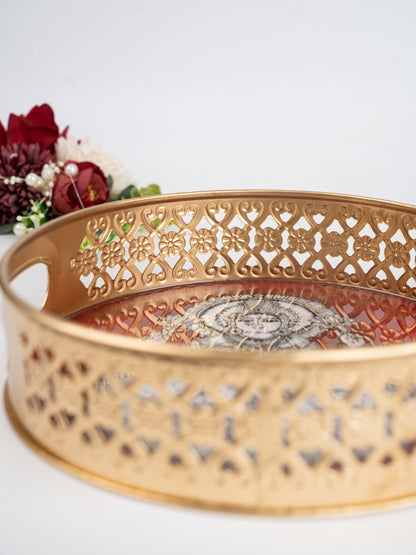 Digital Print - Madhubani Metal Tray - 8 inch - WBG1792
