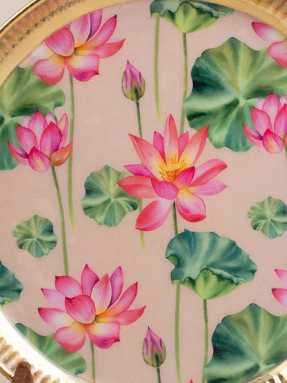 Brass Plate with Pichwai Print - 8 inch - WL5120-2