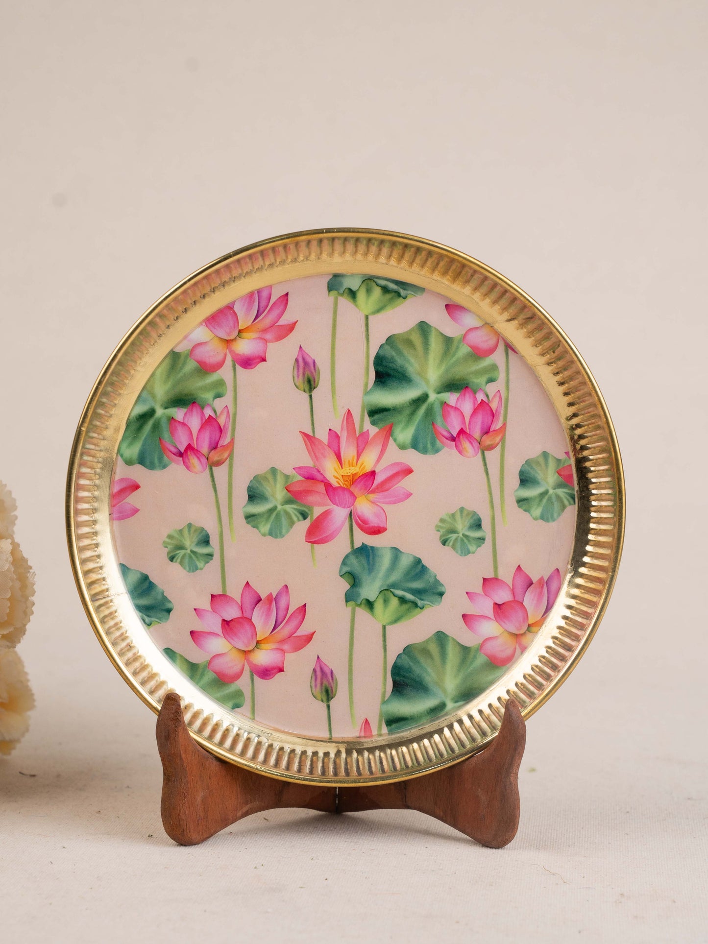 Brass Plate with Pichwai Print - 8 inch - WL5120-2