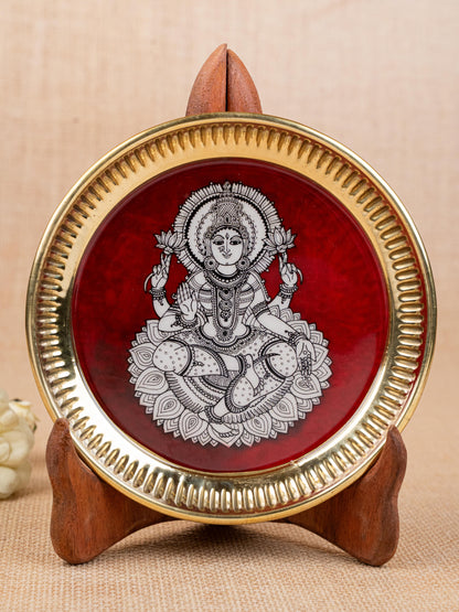 Brass Plate with Madhubani Print - 6 inch - WL5121-1