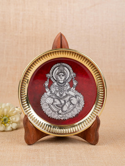 Brass Plate with Madhubani Print - 6 inch - WL5121-1