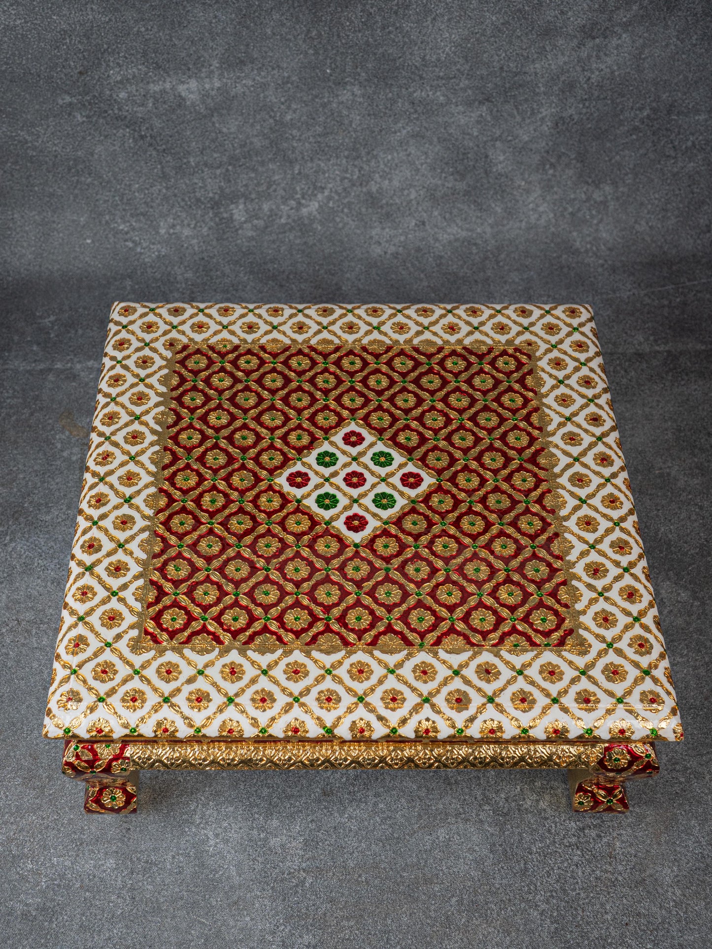 Decorative Meenakari Bajot - 18 x 18 inch - Red - WL5126-2