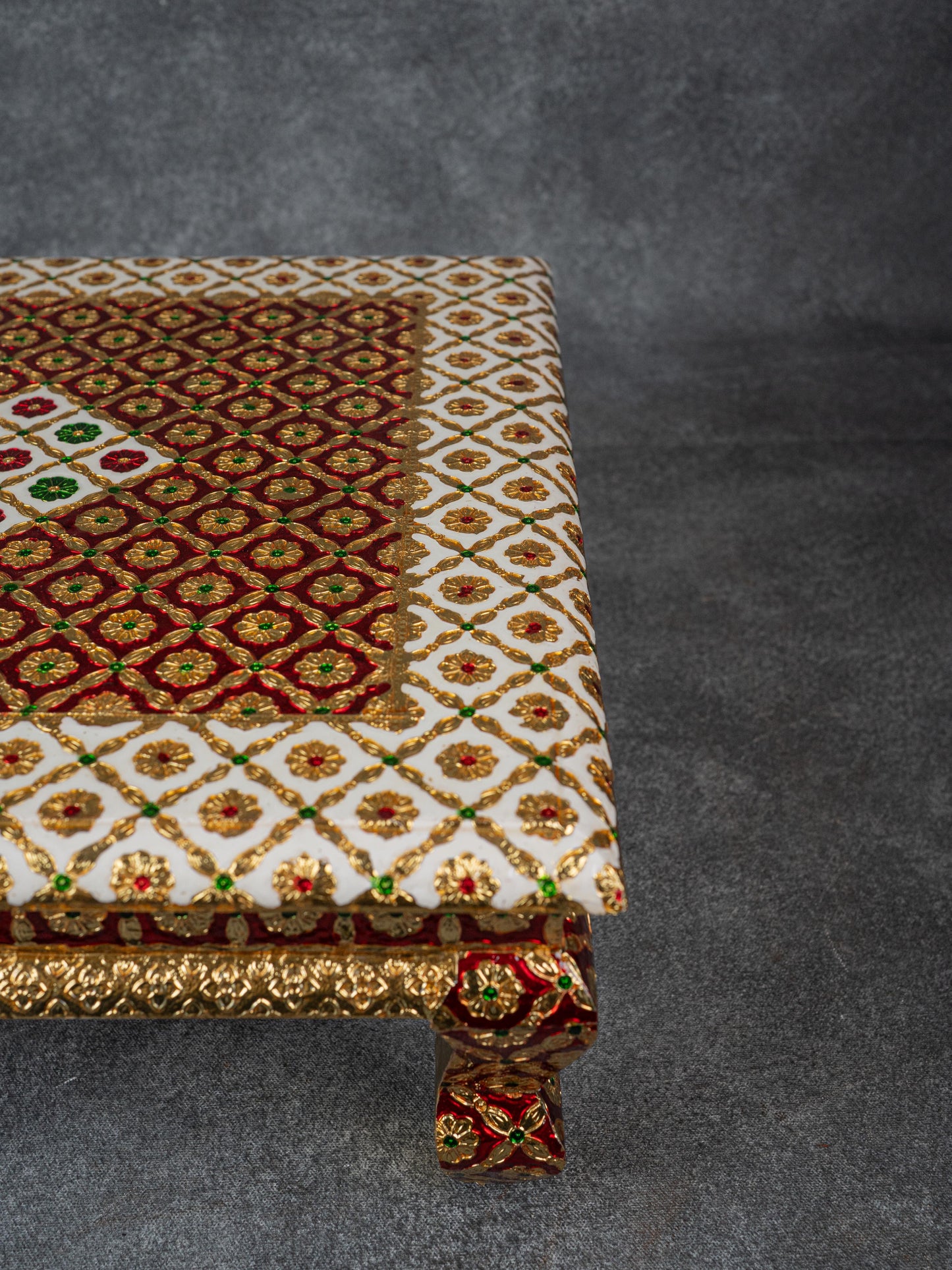 Decorative Meenakari Bajot - 18 x 18 inch - Red - WL5126-2