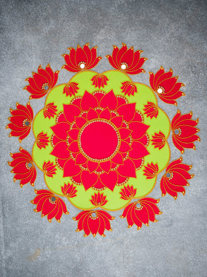 Rangoli with Set of 11 Lotus - WL5133