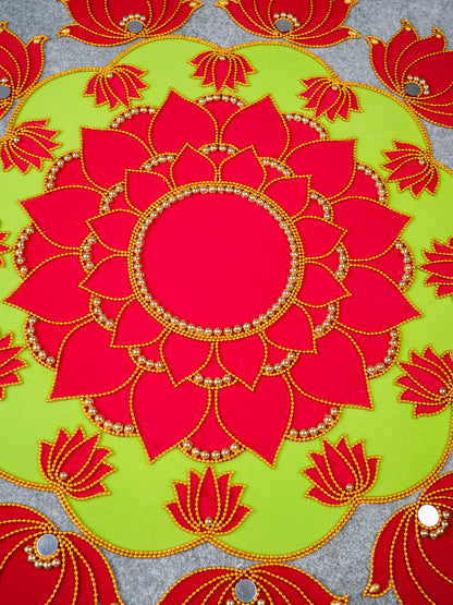 Rangoli with Set of 11 Lotus - WL5133