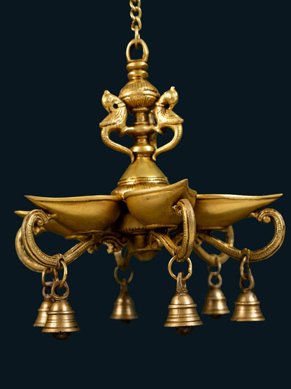 Brass Hanging Annapakshi Diya - 32 inch - WL5155