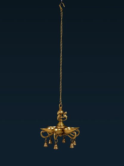 Brass Hanging Annapakshi Diya - 32 inch - WL5155