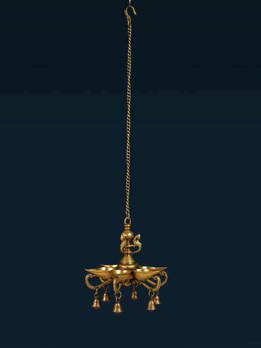 Brass Hanging Annapakshi Diya - 32 inch - WL5155