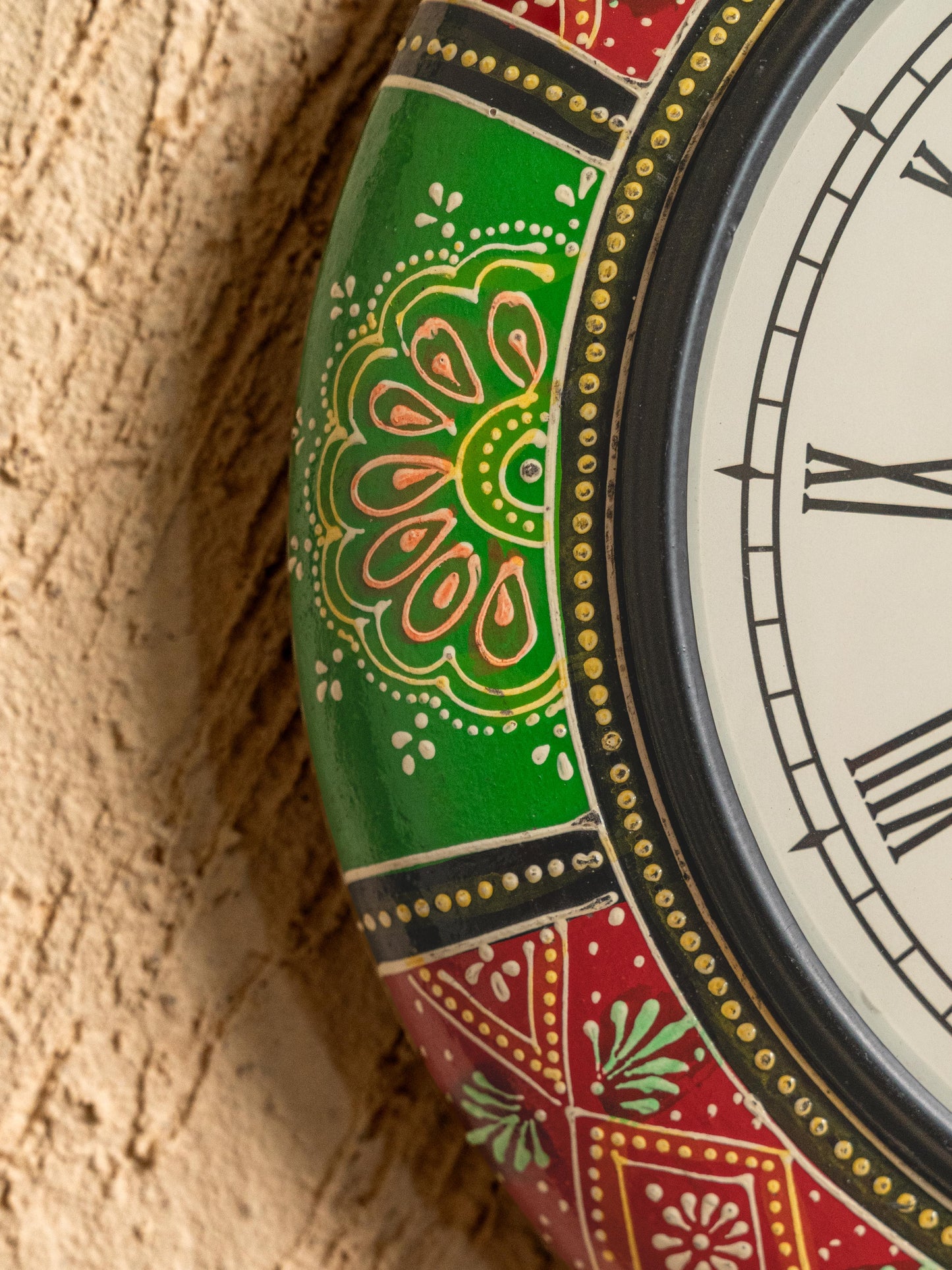Wall Clocks - Painted with Floral Design - 12 inch - WL5157