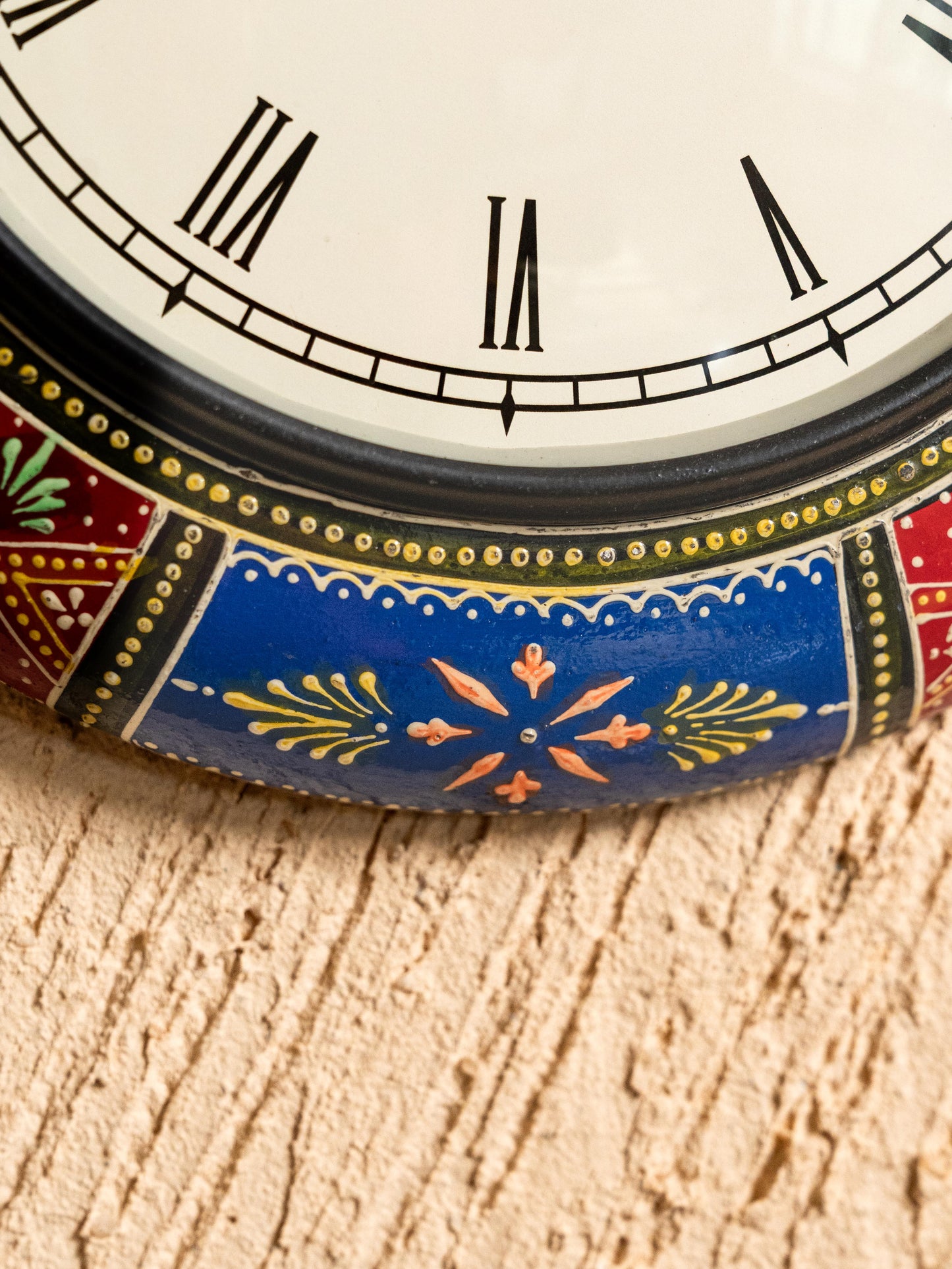 Wall Clocks - Painted with Floral Design - 12 inch - WL5157