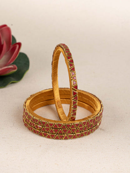 Kundan Bangles - Set of 4 - 2.6 inch - WL5165-1