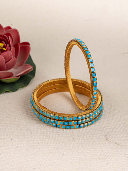 Kundan Bangles - Set of 4 - 2.6 inch - WL5166-1