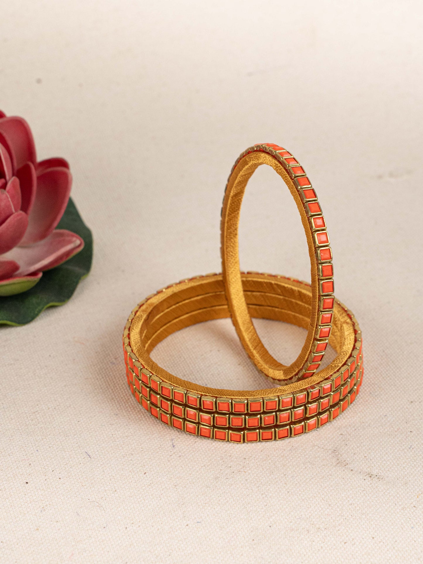 Kundan Bangles - Set of 4 - 2.6 inch - WL5166-1