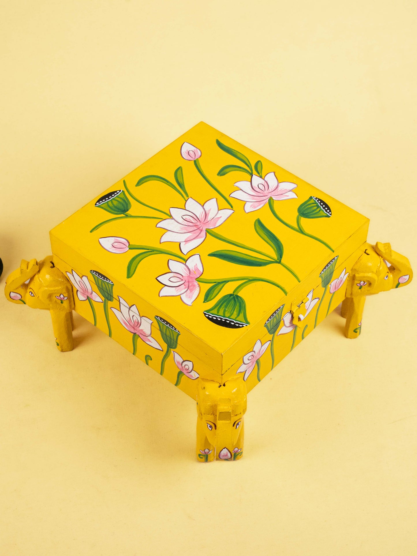Handpainted Wooden Elephant Storage Box - 7 inch - WL5175