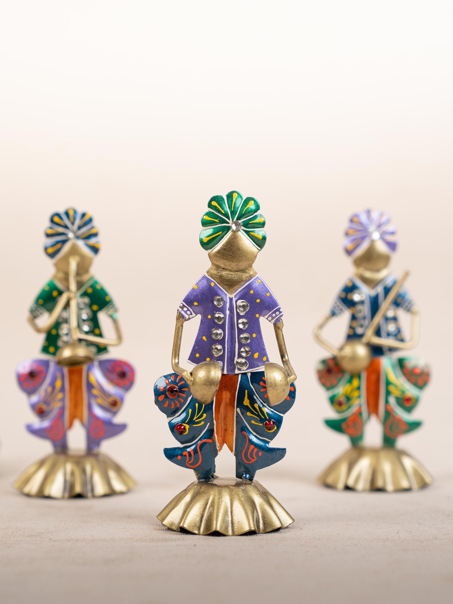 Metal Handpainted Musician - Set of 3 - 6 inch - WL5168