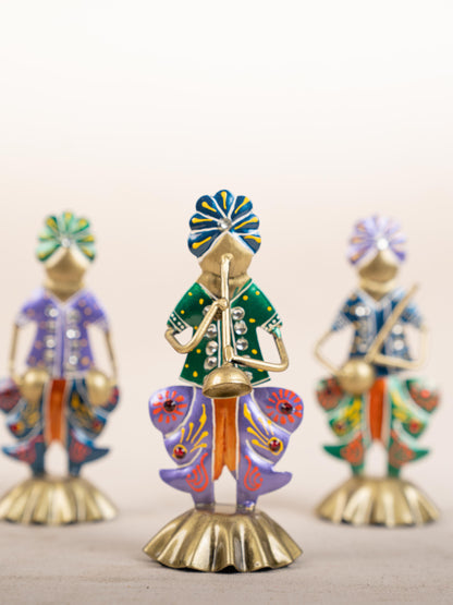 Metal Handpainted Musician - Set of 3 - 6 inch - WL5168