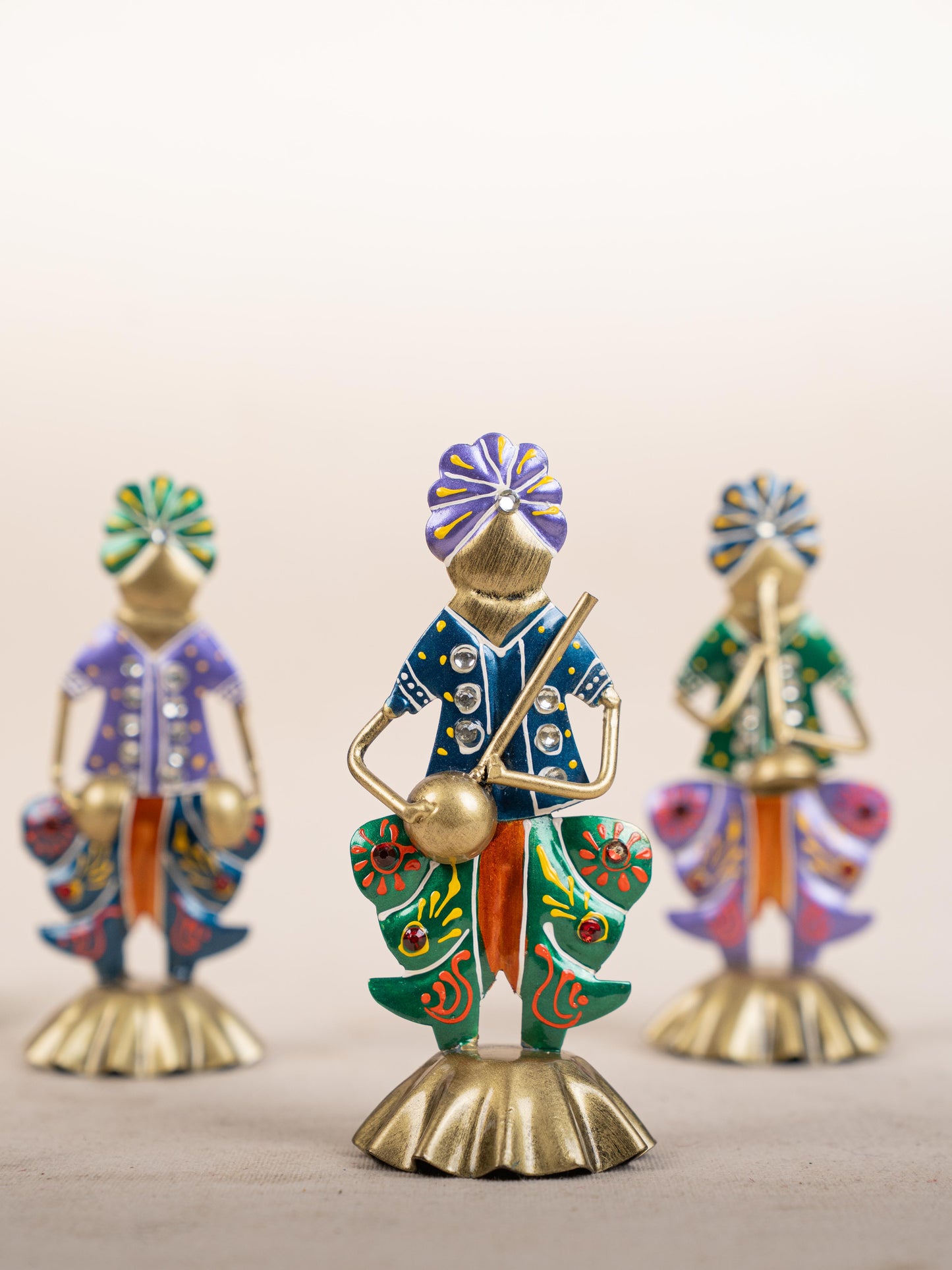 Metal Handpainted Musician - Set of 3 - 6 inch - WL5168