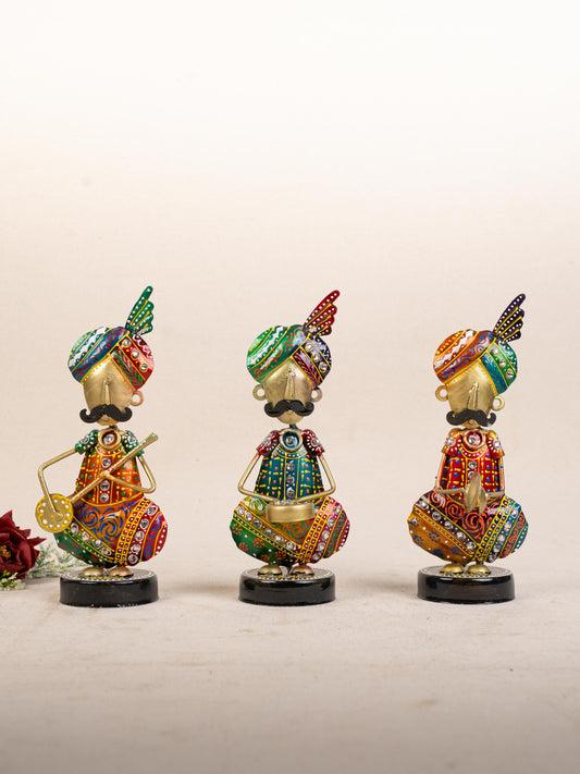 Metal Handpainted Musician - Set of 3 - 8 inch - WL5169
