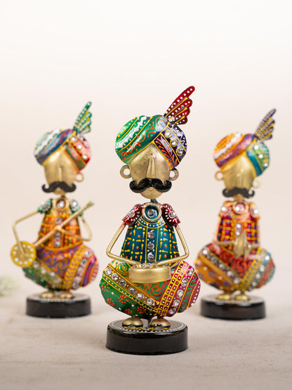 Metal Handpainted Musician - Set of 3 - 8 inch - WL5169