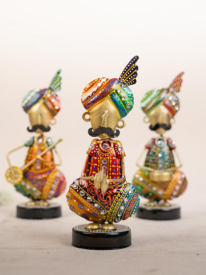 Metal Handpainted Musician - Set of 3 - 8 inch - WL5169
