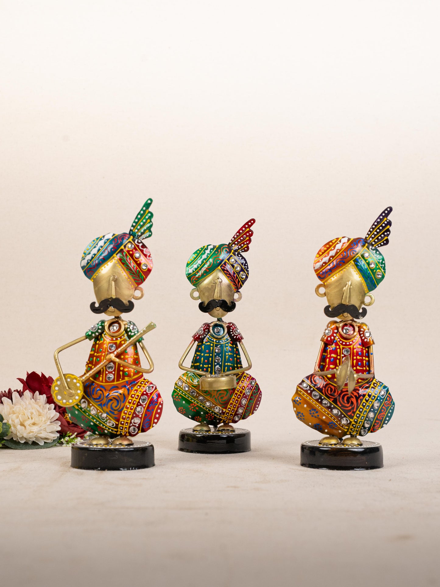 Metal Handpainted Musician - Set of 3 - 8 inch - WL5169