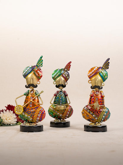 Metal Handpainted Musician - Set of 3 - 8 inch - WL5169