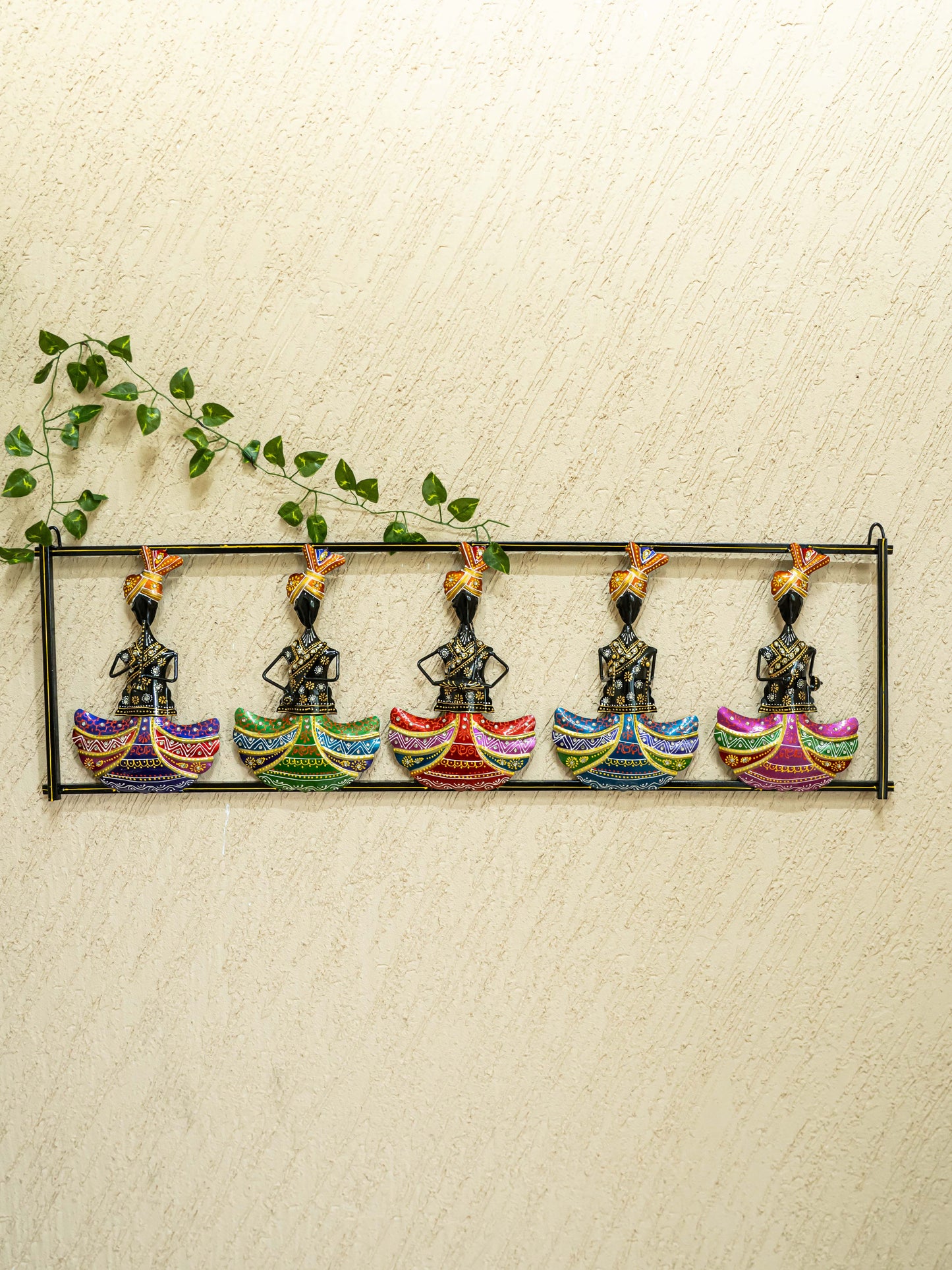 Metal Handpainted 5 Musician on Frame - 12 inch - WL5170