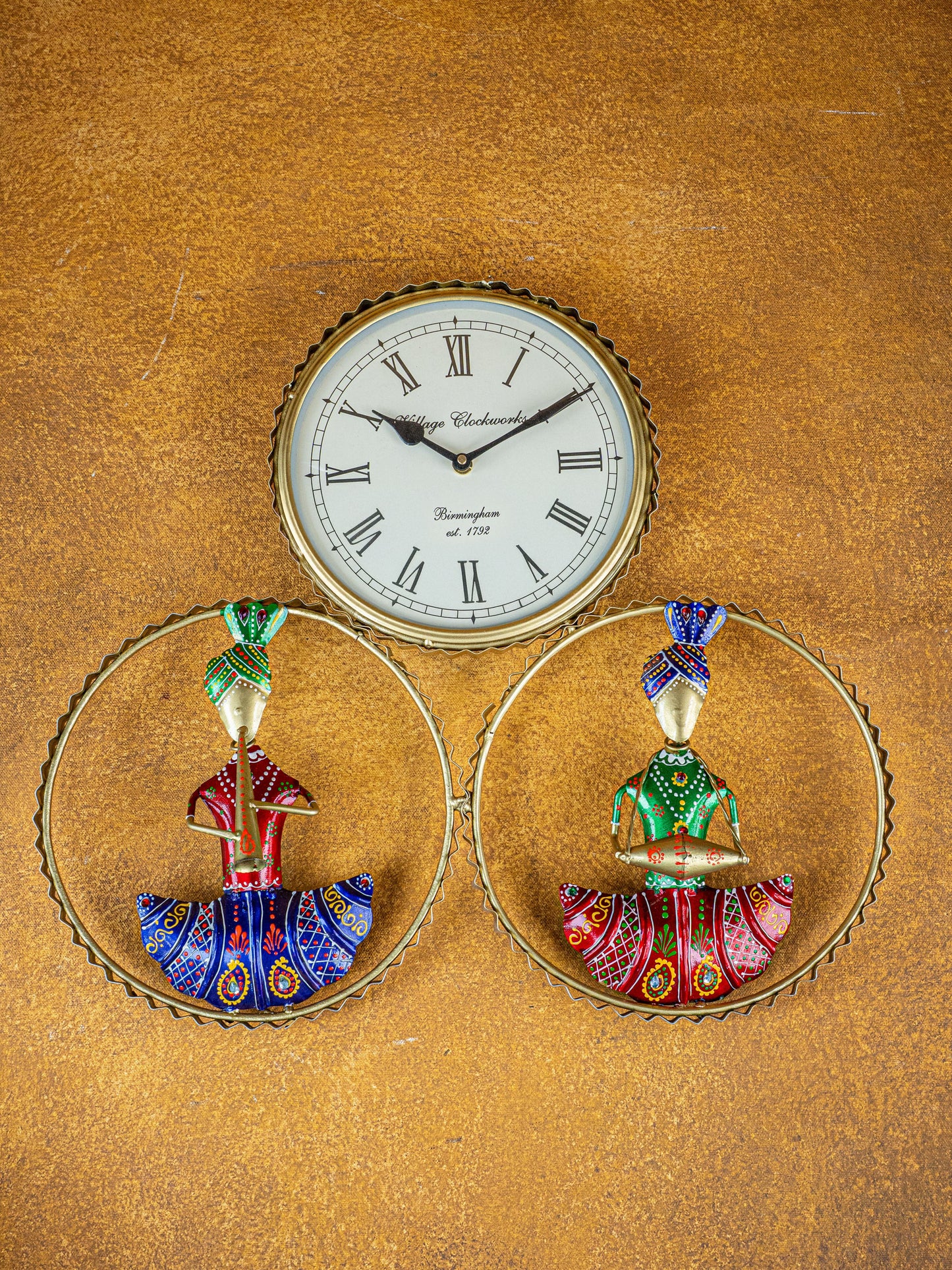 Metal Handpainted Musician with Clock - WL5173