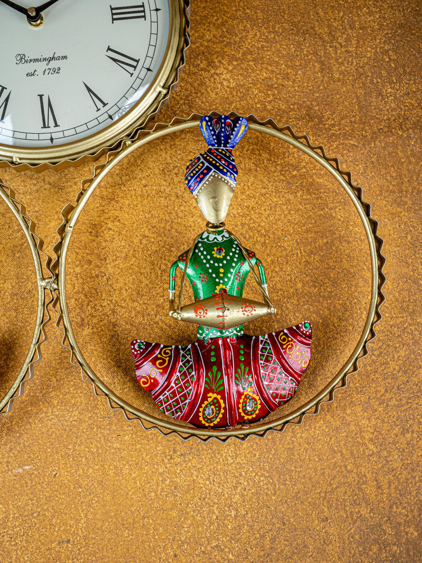 Metal Handpainted Musician with Clock - WL5173