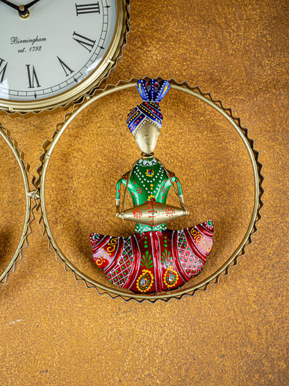 Metal Handpainted Musician with Clock - WL5173