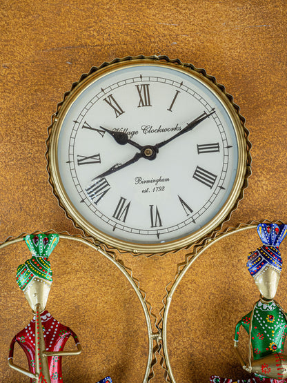 Metal Handpainted Musician with Clock - WL5173