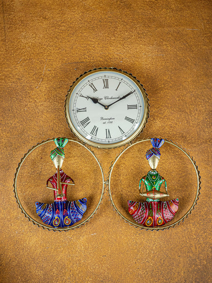Metal Handpainted Musician with Clock - WL5173
