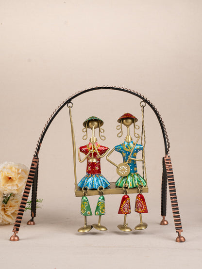 Metal Handpainted Musician on Swing - 13 inch - WL5172