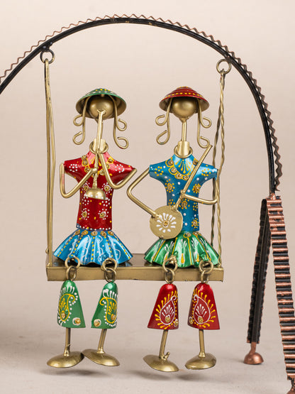 Metal Handpainted Musician on Swing - 13 inch - WL5172